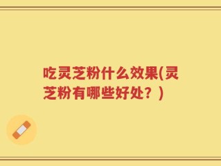吃灵芝粉什么效果(灵芝粉有哪些好处？)