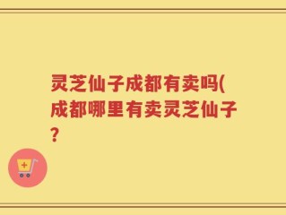 灵芝仙子成都有卖吗(成都哪里有卖灵芝仙子？