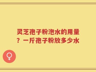 灵芝孢子粉泡水的用量？一斤孢子粉放多少水