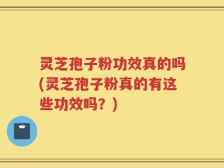 灵芝孢子粉功效真的吗(灵芝孢子粉真的有这些功效吗？)