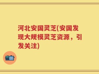 河北安国灵芝(安国发现大规模灵芝资源，引发关注)