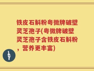 铁皮石斛粉粤微牌破壁灵芝孢子(粤微牌破壁灵芝孢子含铁皮石斛粉，营养更丰富)