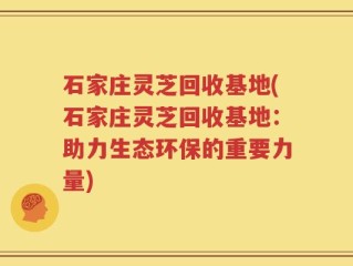 石家庄灵芝回收基地(石家庄灵芝回收基地：助力生态环保的重要力量)