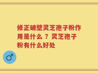 修正破壁灵芝孢子粉作用是什么 ？灵芝孢子粉有什么好处