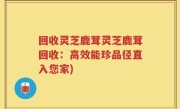 回收灵芝鹿茸灵芝鹿茸回收：高效能珍品径直入您家)