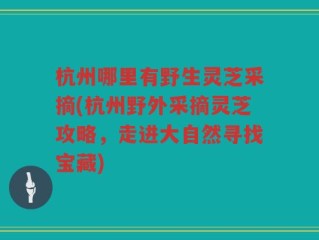 杭州哪里有野生灵芝采摘(杭州野外采摘灵芝攻略，走进大自然寻找宝藏)