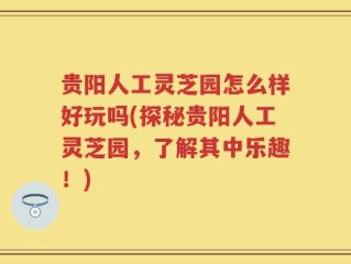 贵阳人工灵芝园怎么样好玩吗(探秘贵阳人工灵芝园，了解其中乐趣！)