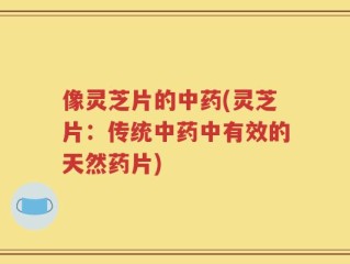 像灵芝片的中药(灵芝片：传统中药中有效的天然药片)