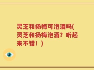 灵芝和扬梅可泡酒吗(灵芝和扬梅泡酒？听起来不错！)