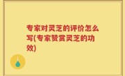 专家对灵芝的评价怎么写(专家赞赏灵芝的功效)