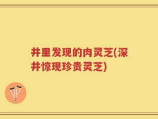 井里发现的肉灵芝(深井惊现珍贵灵芝)