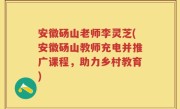 安徽砀山老师李灵芝(安徽砀山教师充电并推广课程，助力乡村教育)