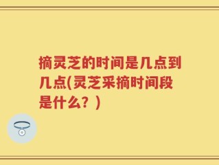 摘灵芝的时间是几点到几点(灵芝采摘时间段是什么？)
