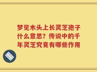 梦见木头上长灵芝孢子什么意思？传说中的千年灵芝究竟有哪些作用