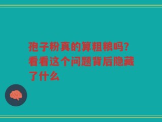 孢子粉真的算粗粮吗？看看这个问题背后隐藏了什么