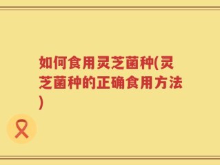 如何食用灵芝菌种(灵芝菌种的正确食用方法)