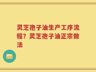 灵芝孢子油生产工序流程？灵芝孢子油正宗做法