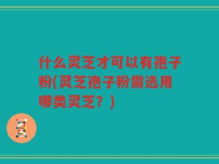 什么灵芝才可以有孢子粉(灵芝孢子粉需选用哪类灵芝？)