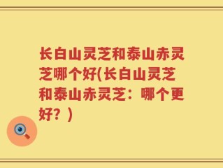 长白山灵芝和泰山赤灵芝哪个好(长白山灵芝和泰山赤灵芝：哪个更好？)