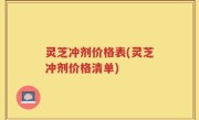 灵芝冲剂价格表(灵芝冲剂价格清单)