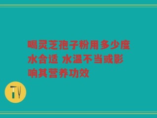 喝灵芝孢子粉用多少度水合适 水温不当或影响其营养功效