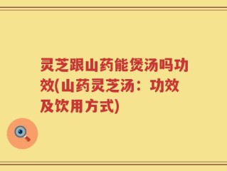 灵芝跟山药能煲汤吗功效(山药灵芝汤：功效及饮用方式)