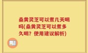 桑黄灵芝可以煮几天喝吗(桑黄灵芝可以煮多久喝？使用建议解析)