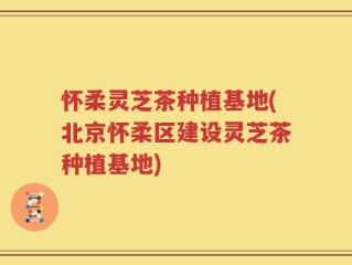 怀柔灵芝茶种植基地(北京怀柔区建设灵芝茶种植基地)
