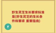 野生灵芝生长要求标准是(野生灵芝的生长条件和要求 重要指南)