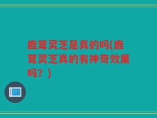 鹿茸灵芝是真的吗(鹿茸灵芝真的有神奇效果吗？)