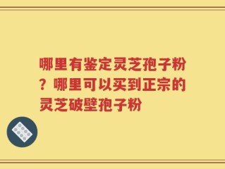 哪里有鉴定灵芝孢子粉？哪里可以买到正宗的灵芝破壁孢子粉