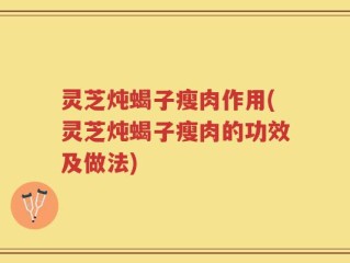 灵芝炖蝎子瘦肉作用(灵芝炖蝎子瘦肉的功效及做法)