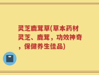 灵芝鹿茸草(草本药材灵芝、鹿茸，功效神奇，保健养生佳品)