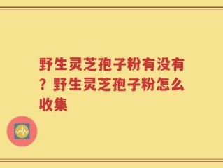 野生灵芝孢子粉有没有？野生灵芝孢子粉怎么收集