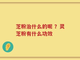 芝粉治什么的呢 ？灵芝粉有什么功效