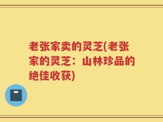老张家卖的灵芝(老张家的灵芝：山林珍品的绝佳收获)