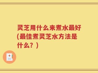 灵芝用什么来煮水最好(最佳煮灵芝水方法是什么？)