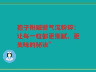孢子粉破壁气流粉碎：让每一粒都更细腻、更美味的秘诀”