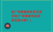在广州哪里购买灵芝孢子粉(广州哪里可买到灵芝孢子粉？)