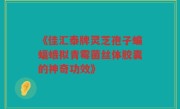 《佳汇泰牌灵芝孢子蝙蝠蛾拟青霉菌丝体胶囊的神奇功效》