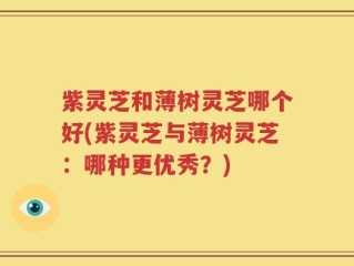 紫灵芝和薄树灵芝哪个好(紫灵芝与薄树灵芝：哪种更优秀？)