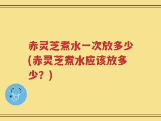 赤灵芝煮水一次放多少(赤灵芝煮水应该放多少？)