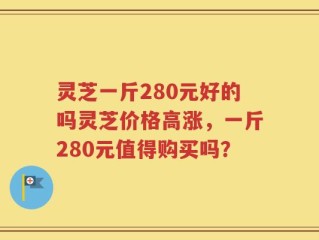 灵芝一斤280元好的吗灵芝价格高涨，一斤280元值得购买吗？