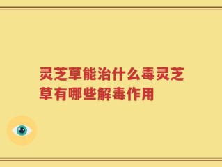 灵芝草能治什么毒灵芝草有哪些解毒作用