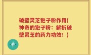 破壁灵芝狍子粉作用(神奇的狍子粉：解析破壁灵芝的药力功效！)