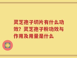 灵芝孢子切片有什么功效？灵芝孢子粉功效与作用及用量是什么