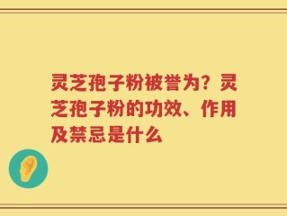 灵芝孢子粉被誉为？灵芝孢子粉的功效、作用及禁忌是什么
