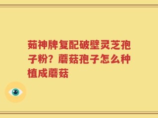 茹神牌复配破壁灵芝孢子粉？蘑菇孢子怎么种植成蘑菇