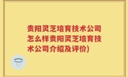 贵阳灵芝培育技术公司怎么样贵阳灵芝培育技术公司介绍及评价)