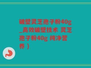 破壁灵芝孢子粉40g_高效破壁技术 灵芝孢子粉40g 纯净营养 )